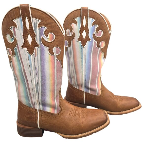 Justin Gypsy Womens Western Cowboy Boots 7B L2967 LATTIE WHEAT Leather - Picture 2 of 12